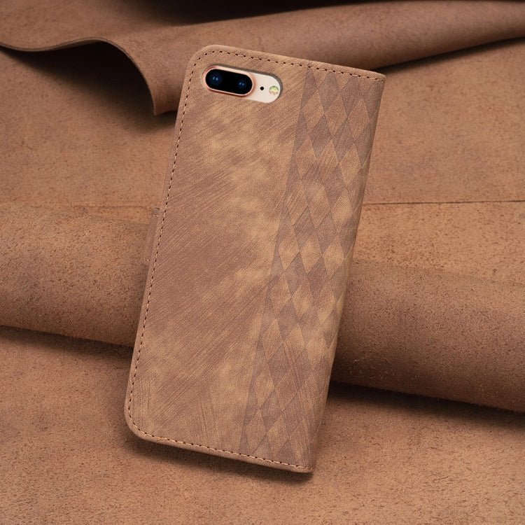 Plaid Embossed Leather Phone Case