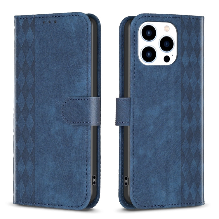 Plaid Embossed Leather Phone Case, For iPhone 14 Pro Max, For iPhone 13, For iPhone 13 Pro, For iPhone 15 Pro