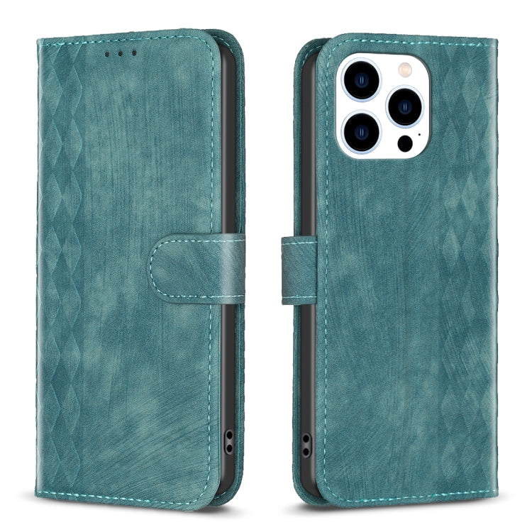 Plaid Embossed Leather Phone Case, For iPhone 14 Pro Max, For iPhone 13, For iPhone 13 Pro, For iPhone 15 Pro