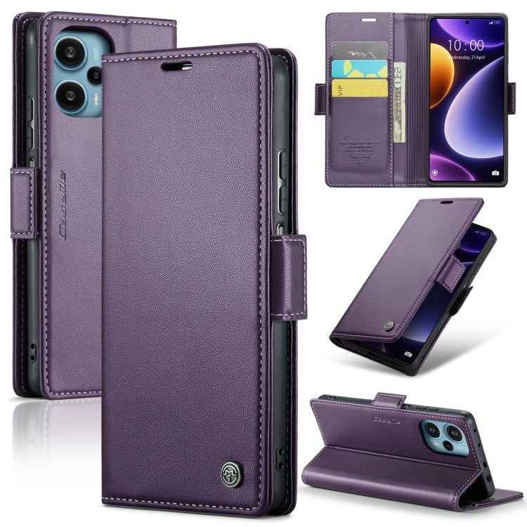 Étui en cuir antivol RFID CaseMe 023 avec boucle papillon et texture litchi pour Xiaomi Redmi Note 12 Pro+ 5G Global, Xiaomi Redmi Note 12 Pro 5G Global, Xiaomi Poco X5 Pro 5G, Xiaomi Poco X5 5G, Xiaomi Redmi Note 12 5G Global