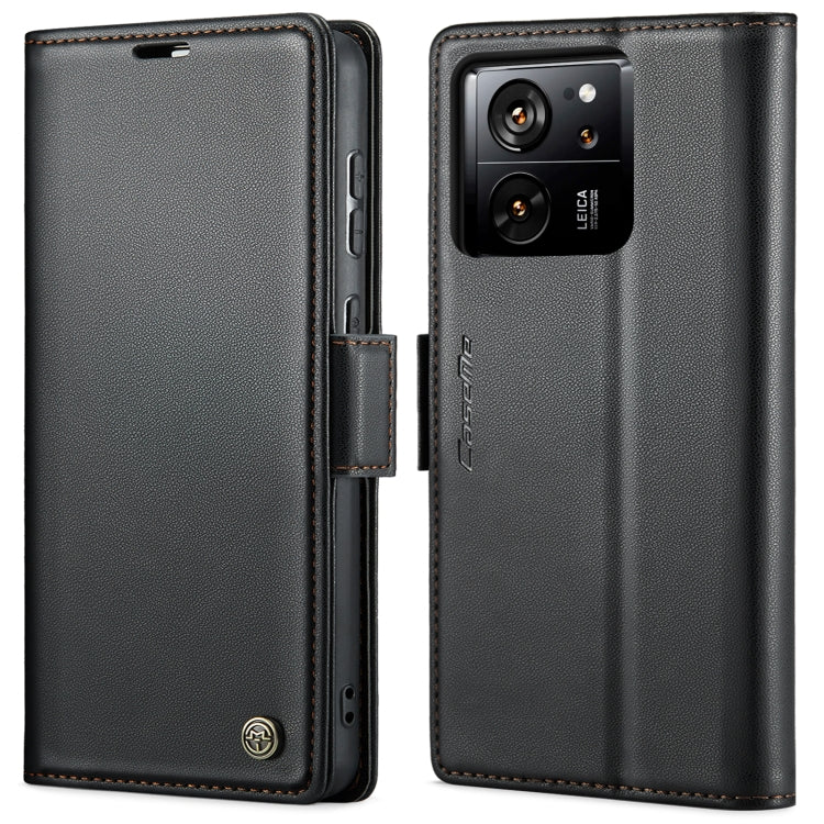 Étui en cuir antivol RFID CaseMe 023 avec boucle papillon et texture litchi pour Xiaomi Redmi Note 12 Pro+ 5G Global, Xiaomi Redmi Note 12 Pro 5G Global, Xiaomi Poco X5 Pro 5G, Xiaomi Poco X5 5G, Xiaomi Redmi Note 12 5G Global