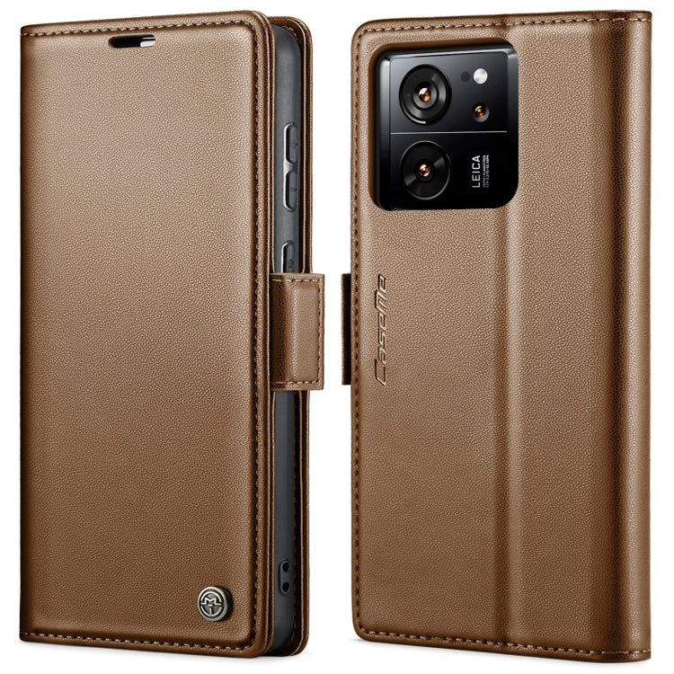 Étui en cuir antivol RFID CaseMe 023 avec boucle papillon et texture litchi pour Xiaomi Redmi Note 12 Pro+ 5G Global, Xiaomi Redmi Note 12 Pro 5G Global, Xiaomi Poco X5 Pro 5G, Xiaomi Poco X5 5G, Xiaomi Redmi Note 12 5G Global