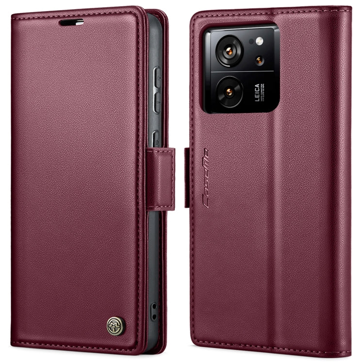 Étui en cuir antivol RFID CaseMe 023 avec boucle papillon et texture litchi pour Xiaomi Redmi Note 12 Pro+ 5G Global, Xiaomi Redmi Note 12 Pro 5G Global, Xiaomi Poco X5 Pro 5G, Xiaomi Poco X5 5G, Xiaomi Redmi Note 12 5G Global