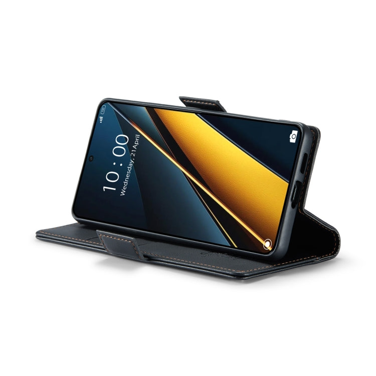 Étui en cuir antivol RFID CaseMe 023 avec boucle papillon et texture litchi pour Xiaomi Poco X6 5G, Xiaomi 14 Pro, Xiaomi 14, Xiaomi Redmi Note 13 5G, Xiaomi Redmi Note 13 Pro+ 5G