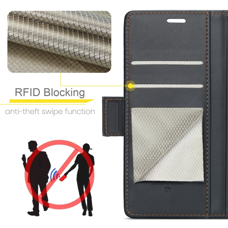 Étui en cuir antivol RFID CaseMe 023 avec boucle papillon et texture litchi pour Xiaomi Poco X6 5G, Xiaomi 14 Pro, Xiaomi 14, Xiaomi Redmi Note 13 5G, Xiaomi Redmi Note 13 Pro+ 5G