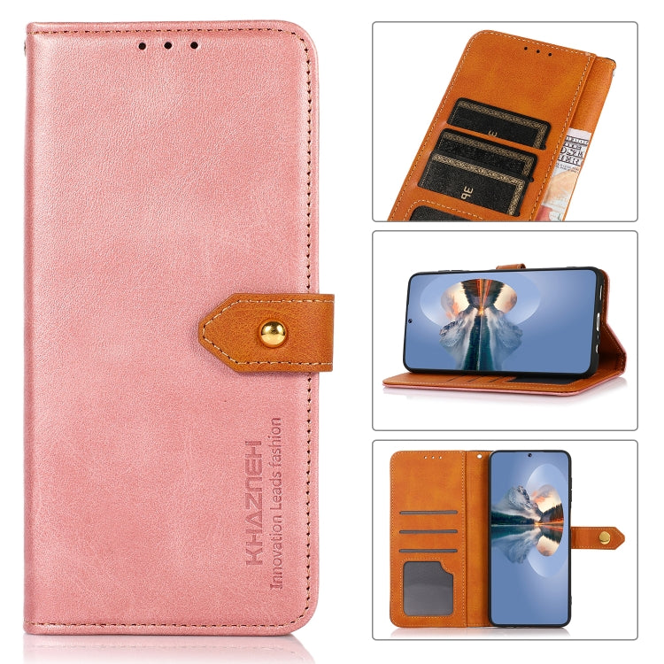 KHAZNEH Dual-color Cowhide Texture Flip Leather Phone Case, For Xiaomi Redmi Note 12S 4G, For Xiaomi Redmi 12 4G