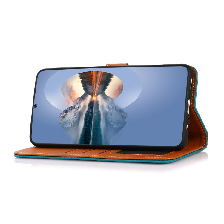 KHAZNEH Dual-color Cowhide Texture Flip Leather Phone Case, For Xiaomi Redmi 12 4G, For Xiaomi Redmi Note 12S 4G