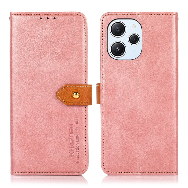 KHAZNEH Dual-color Cowhide Texture Flip Leather Phone Case, For Xiaomi Redmi Note 12S 4G, For Xiaomi Redmi 12 4G