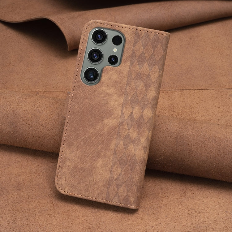 Plaid Embossed Leather Phone Case