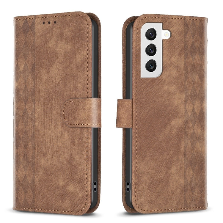 Plaid Embossed Leather Phone Case, For Samsung Galaxy S24 5G, For Samsung Galaxy S23 Ultra 5G, For Samsung Galaxy S22 5G, For Samsung Galaxy S22+ 5G