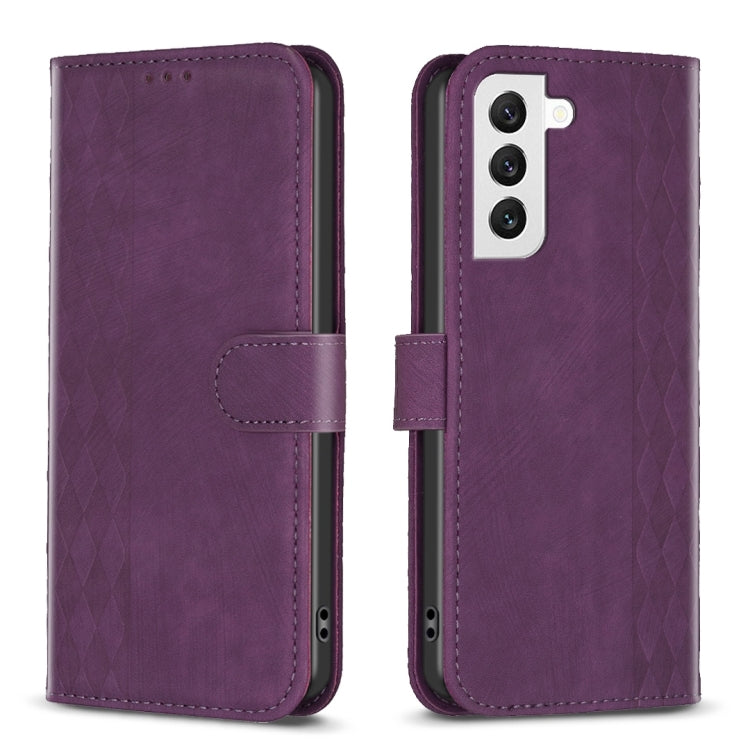 Plaid Embossed Leather Phone Case, For Samsung Galaxy S24 5G, For Samsung Galaxy S23 Ultra 5G, For Samsung Galaxy S22 5G, For Samsung Galaxy S22+ 5G