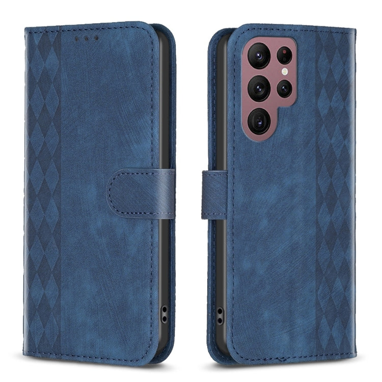 Plaid Embossed Leather Phone Case