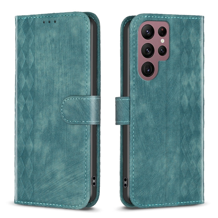 Plaid Embossed Leather Phone Case