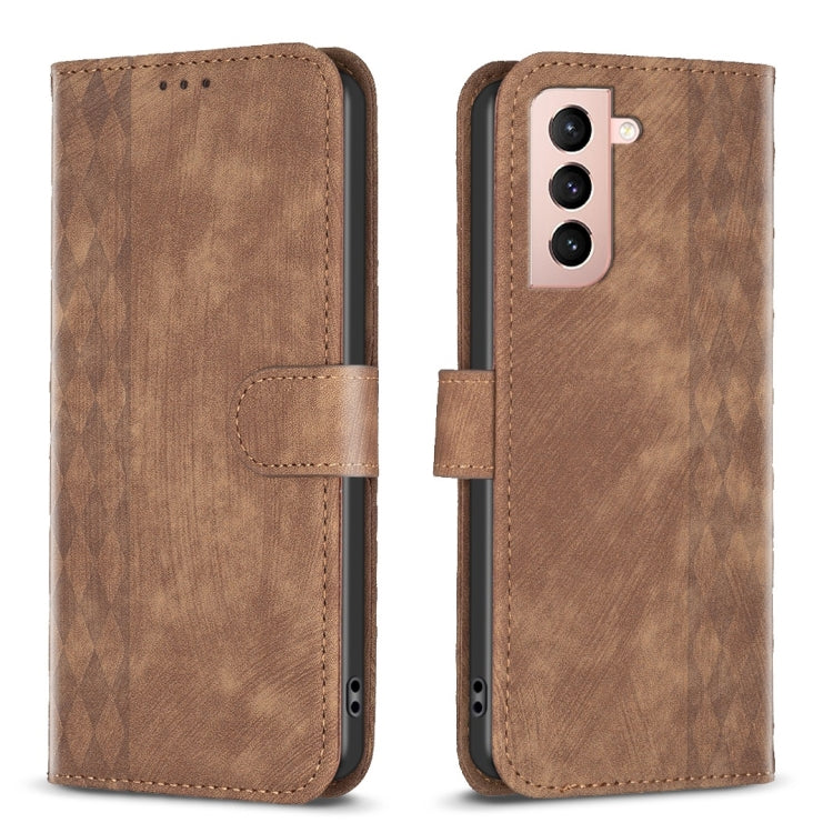 Plaid Embossed Leather Phone Case