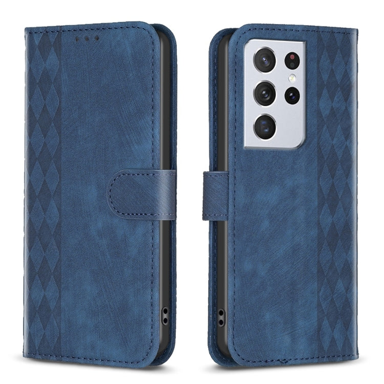 Plaid Embossed Leather Phone Case