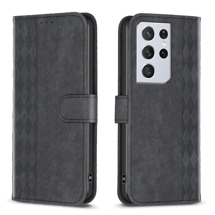 Plaid Embossed Leather Phone Case