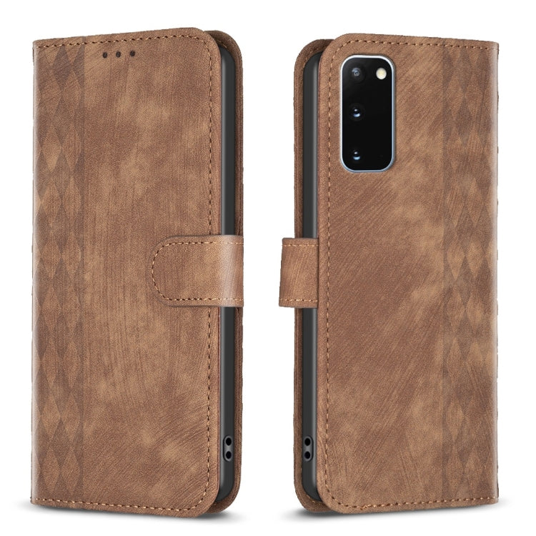 Plaid Embossed Leather Phone Case