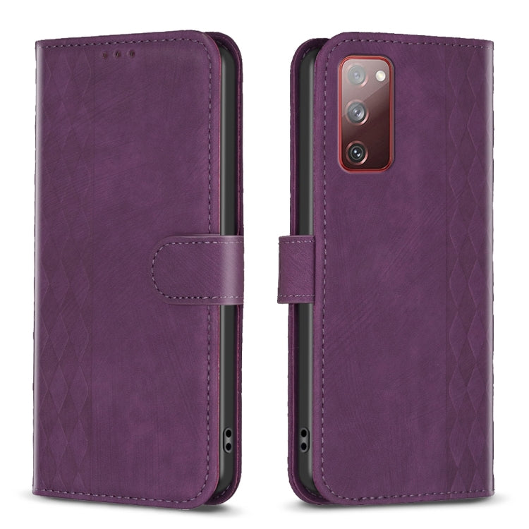 Plaid Embossed Leather Phone Case