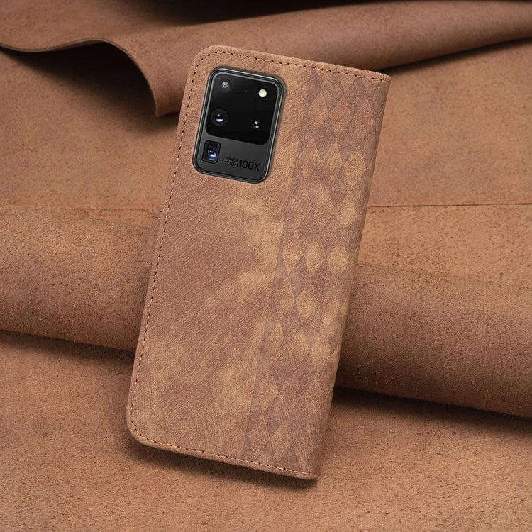 Plaid Embossed Leather Phone Case