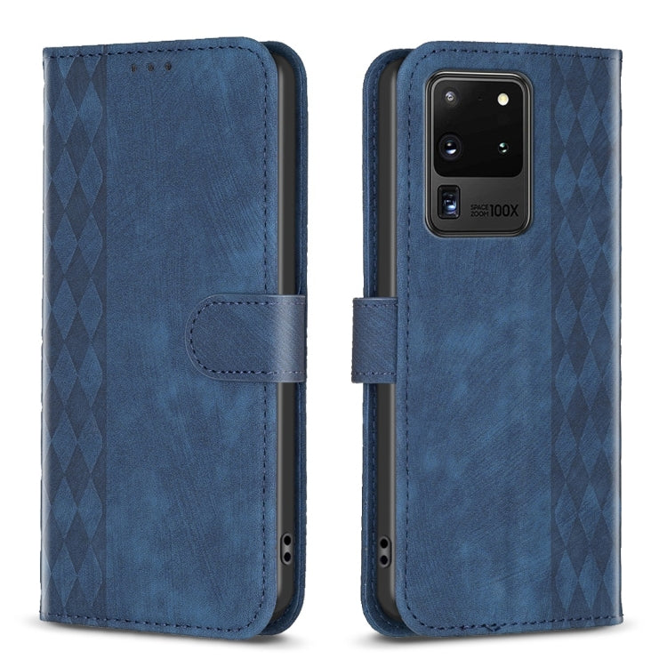 Plaid Embossed Leather Phone Case