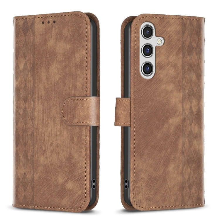 Plaid Embossed Leather Phone Case