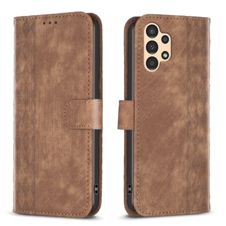 Plaid Embossed Leather Phone Case