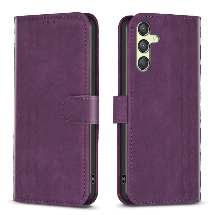 Plaid Embossed Leather Phone Case