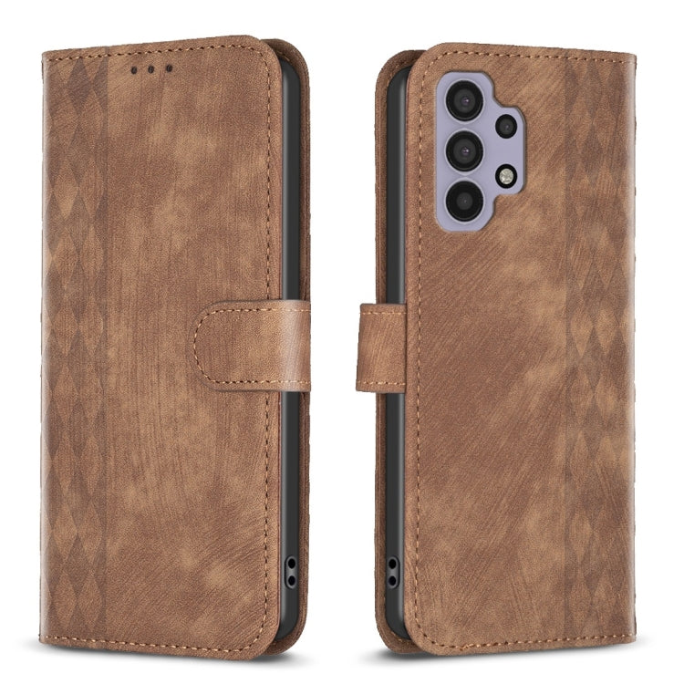 Plaid Embossed Leather Phone Case