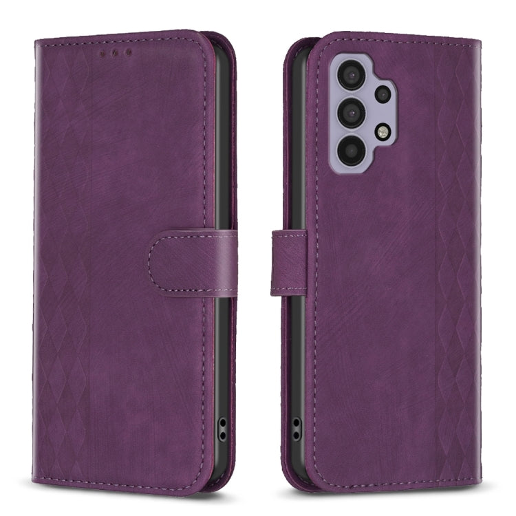 Plaid Embossed Leather Phone Case