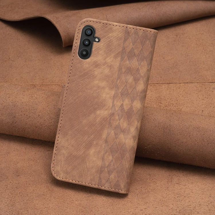 Plaid Embossed Leather Phone Case