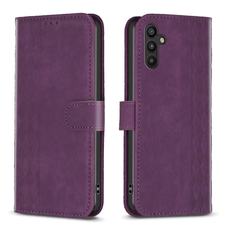 Plaid Embossed Leather Phone Case