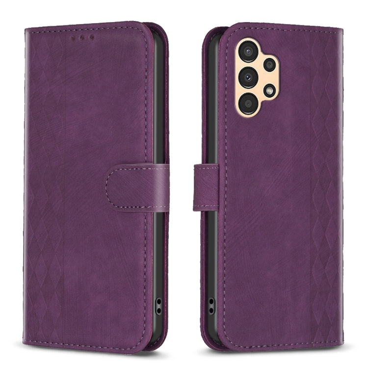 Plaid Embossed Leather Phone Case