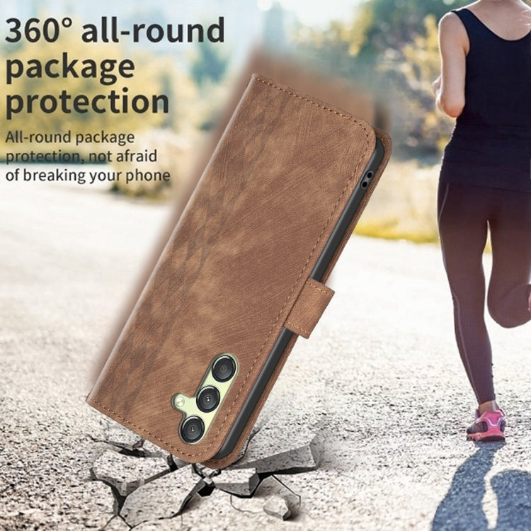Plaid Embossed Leather Phone Case, For Samsung Galaxy A25 5G, For Samsung Galaxy S23 5G, For Samsung Galaxy A55, For Samsung Galaxy A35