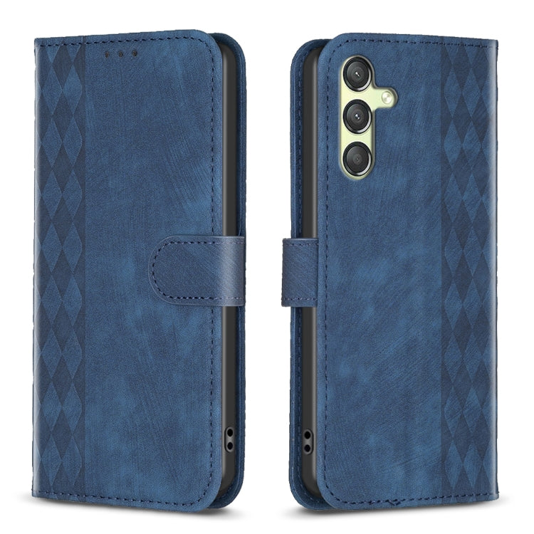 Plaid Embossed Leather Phone Case, For Samsung Galaxy A35, For Samsung Galaxy S24 Ultra 5G, For Samsung Galaxy A15, For Samsung Galaxy A25 5G