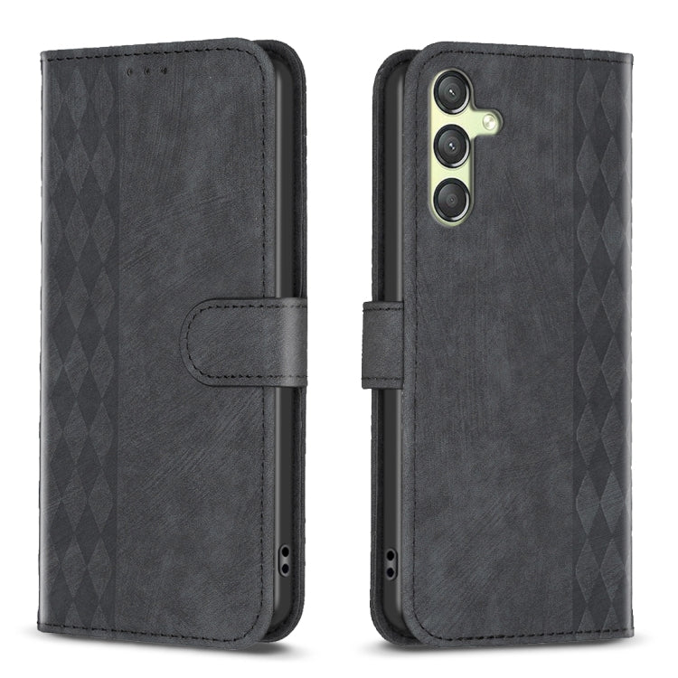 Plaid Embossed Leather Phone Case, For Samsung Galaxy A35, For Samsung Galaxy S24 Ultra 5G, For Samsung Galaxy A15, For Samsung Galaxy A25 5G