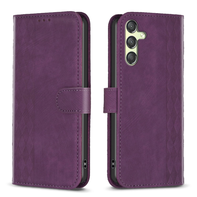 Plaid Embossed Leather Phone Case, For Samsung Galaxy A25 5G, For Samsung Galaxy S23 5G, For Samsung Galaxy A55, For Samsung Galaxy A35