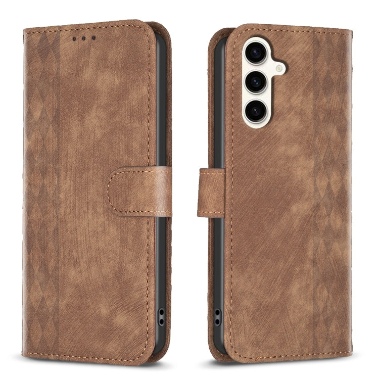 Plaid Embossed Leather Phone Case, For Samsung Galaxy S24 Ultra 5G, For Samsung Galaxy A15, For Samsung Galaxy S24+ 5G, For Samsung Galaxy S23 FE 5G