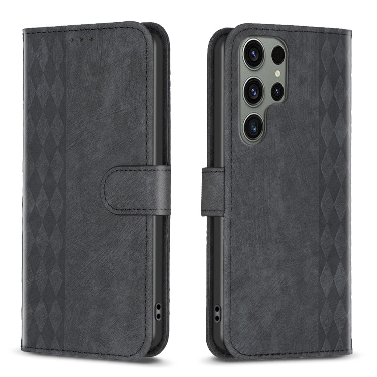 Plaid Embossed Leather Phone Case, For Samsung Galaxy A35, For Samsung Galaxy S24 Ultra 5G, For Samsung Galaxy A15, For Samsung Galaxy A25 5G