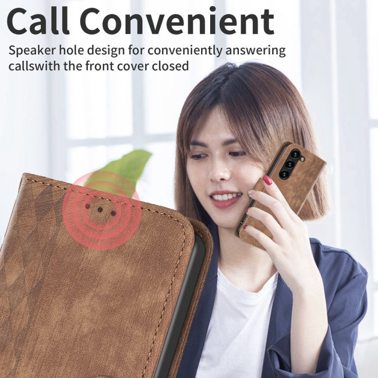 Plaid Embossed Leather Phone Case, For Samsung Galaxy S24 5G, For Samsung Galaxy S23 Ultra 5G, For Samsung Galaxy S22 5G, For Samsung Galaxy S22+ 5G