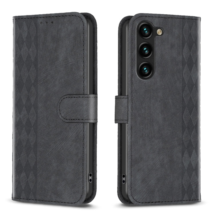 Plaid Embossed Leather Phone Case, For Samsung Galaxy S24 5G, For Samsung Galaxy S23 Ultra 5G, For Samsung Galaxy S22 5G, For Samsung Galaxy S22+ 5G