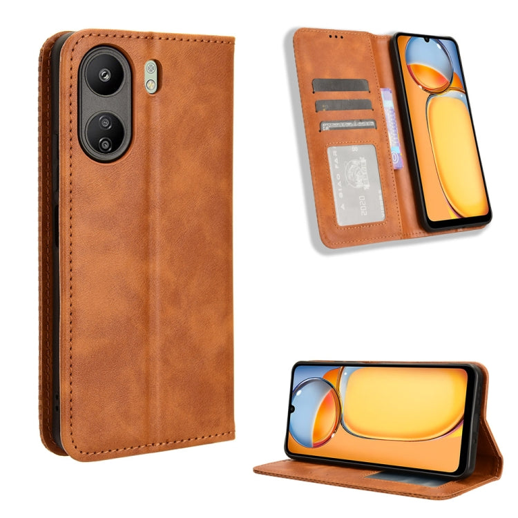 Magnetic Buckle Retro Texture Leather Phone Case