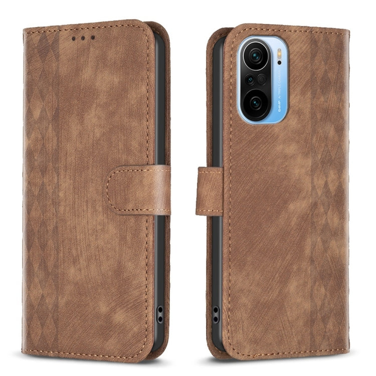 Plaid Embossed Leather Phone Case