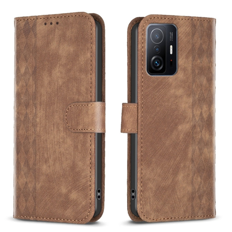 Plaid Embossed Leather Phone Case