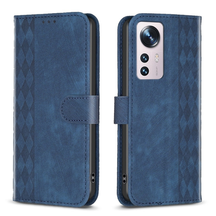 Plaid Embossed Leather Phone Case