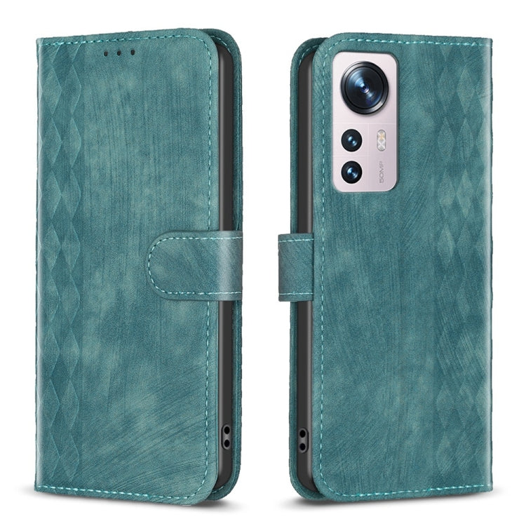 Plaid Embossed Leather Phone Case