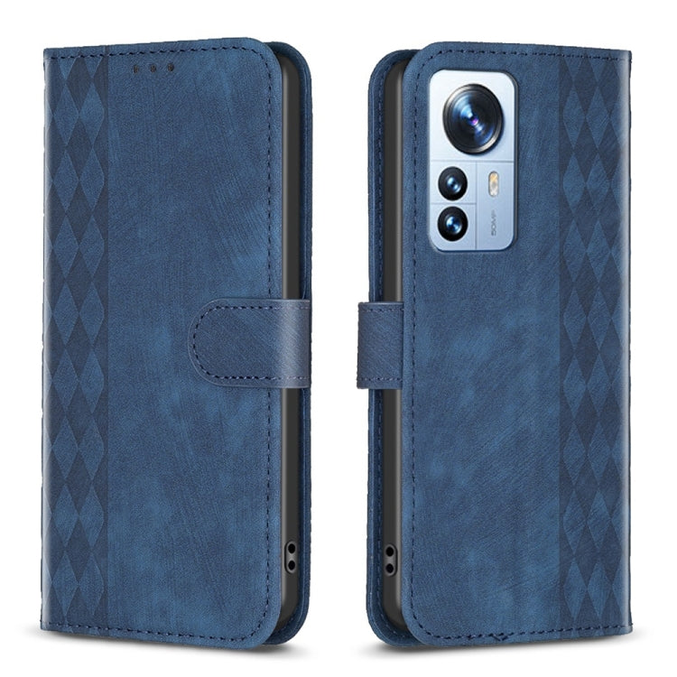 Plaid Embossed Leather Phone Case