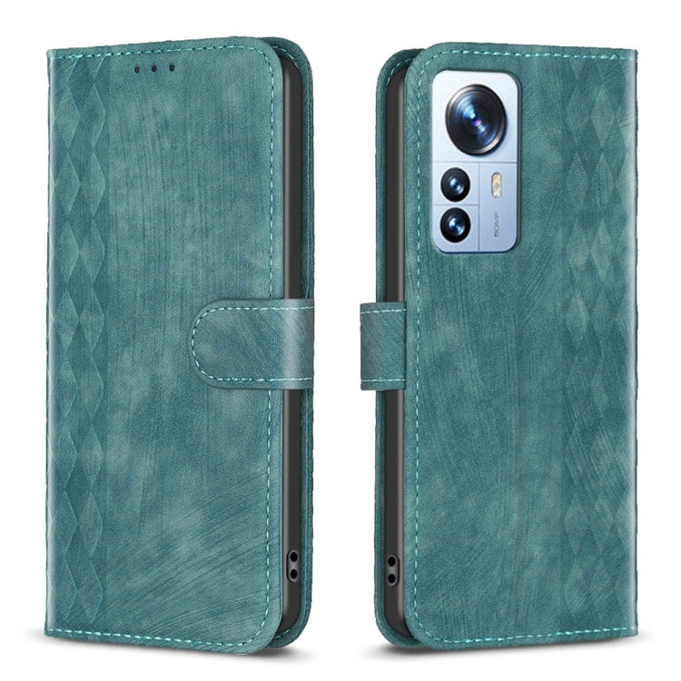 Plaid Embossed Leather Phone Case
