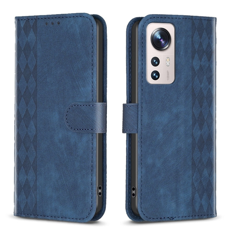 Plaid Embossed Leather Phone Case