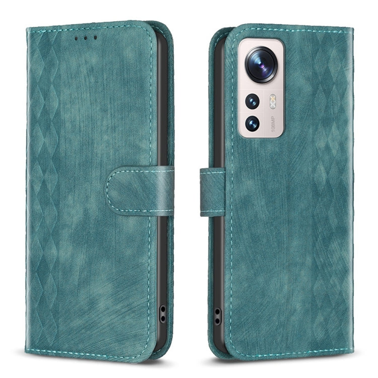 Plaid Embossed Leather Phone Case