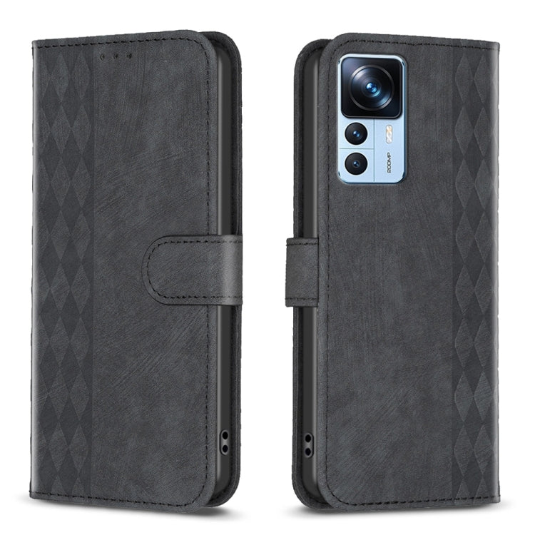 Plaid Embossed Leather Phone Case